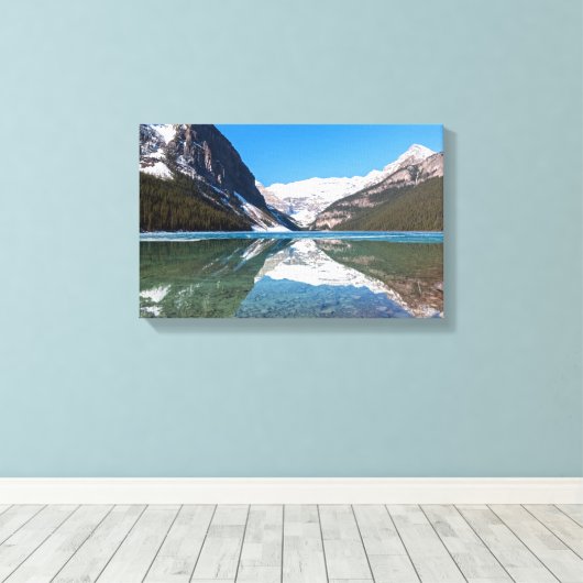Reflection op Lake Louise - Banff NP, Canada Canvas Afdruk (Insitu (Houten vloer))