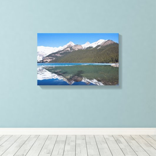 Reflection op Lake Louise - Banff NP, Canada Canvas Afdruk (Insitu (Houten vloer))