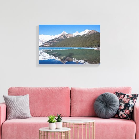 Reflection op Lake Louise - Banff NP, Canada Canvas Afdruk (Insitu (Woonkamer))