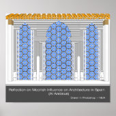 Reflection op Moorish Architecture in Spanje Poster (Voorkant)