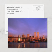 Reflection PC Twin Towers World Trade Center NYC Briefkaart (Voorkant / Achterkant)