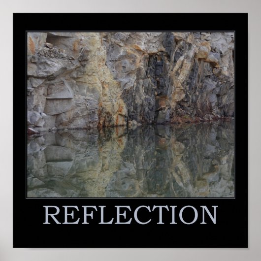Reflection Rock Wall Water 1 Inspirerend Poster (Voorkant)