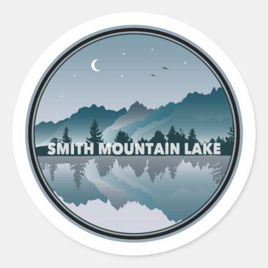 Reflection Smith Mountain Lake Virginia Ronde Sticker (Voorkant)