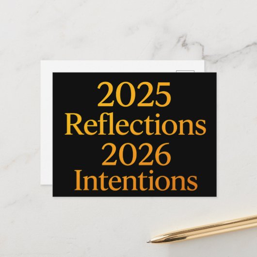 Reflections Intentions 2026 Gold Goal Planner  Feestdagenkaart (Voorkant / Achterkant in situ)