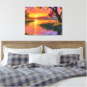 Reflections of a Violet Dusk Canvas Afdruk (Insitu (Slaapkamer))