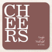 Reflections Wedding Cheers Cinnamon Roos ID774 Kartonnen Onderzetters (Voorkant)