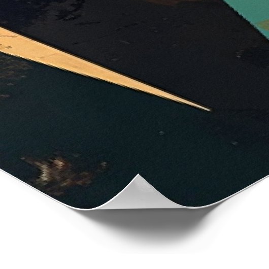 Reflective Diamond Crescent Abstract Modern Art Poster (Hoek)