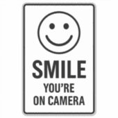 Reflective "You Are On Camera" Warning Sign Sticker (Voorkant)