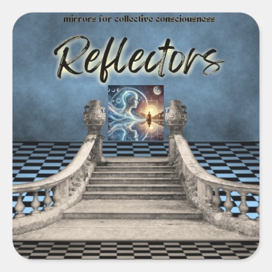 Reflector Human Design Checkerboard Vierkante Sticker (Voorkant)