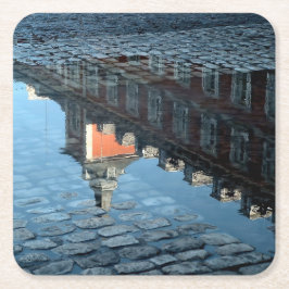 Reflejo en un charco de la Plaza Mayor de Madrid Kartonnen Onderzetters