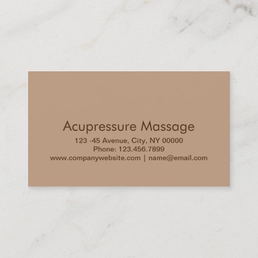 Reflexologie Acupressuur Voet Massage therapeut Visitekaartje (Achterkant)