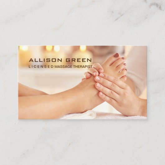 Reflexologie Acupressuur Voet Massage therapeut Visitekaartje (Voorkant)