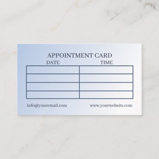 Reflexologie Blauw Lotus Bloem Maan Multi Afsprakenkaartje (Achterkant)