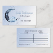 Reflexologie Blauw Lotus Bloem Maan Multi Afsprakenkaartje (Voorkant / Achterkant)