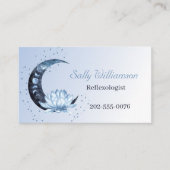 Reflexologie Blauw Lotus Bloem Maan Multi Afsprakenkaartje (Voorkant)