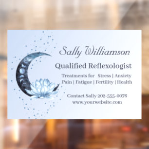 Reflexologie Blauw Lotus Bloem Maan Promotioneel Raamsticker