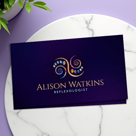 Reflexologie - Kleurrijke Ying Yang Ornament Visitekaartje