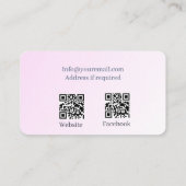 Reflexologie QR Code Roze Lotus Bloem Maan Visitekaartje (Achterkant)