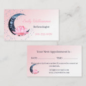 Reflexologie Roze Lotus Bloem Maan Afsprakenkaartje (Voorkant / Achterkant)