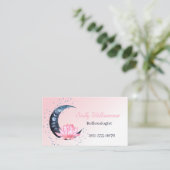 Reflexologie Roze Lotus Bloem Maan Visitekaartje (Staand voorkant)