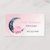 Reflexologie Roze Lotus Bloem Maan Visitekaartje (Voorkant)
