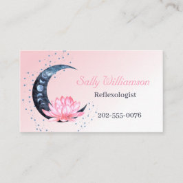 Reflexologie Roze Lotus Bloem Maan Visitekaartje