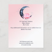 Reflexologie Roze Lotus Flower Moon Business Flyer (Achterkant)