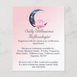 Reflexologie Roze Lotus Flower Moon Business Flyer