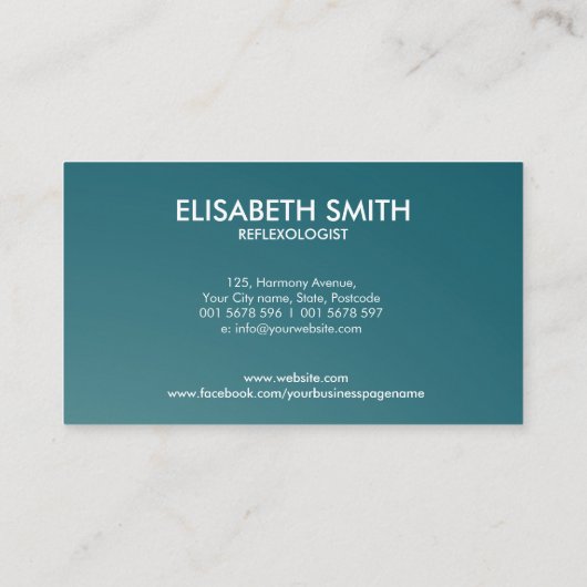Reflexologie - Spiraal Ornament Visitekaartje (Achterkant)