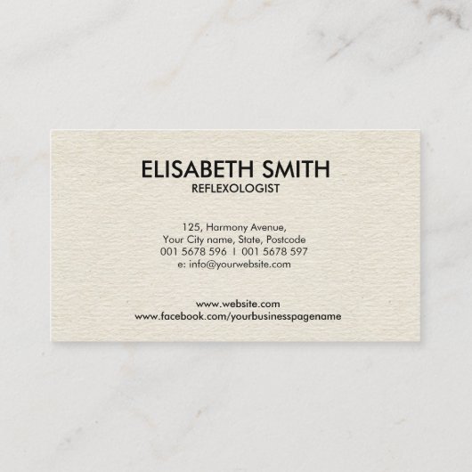 Reflexologie - Spiraal Ornament Visitekaartje (Achterkant)