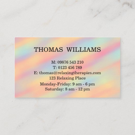 Reflexologie Visitekaartje (Achterkant)