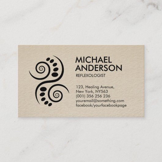 Reflexologie - Zwart-wit Ying Yang symbool Visitekaartje (Voorkant)