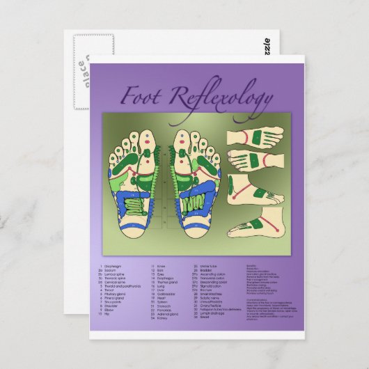 Reflexologiediagram Briefkaart (Voorkant / Achterkant)