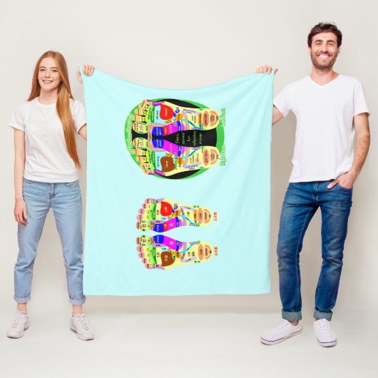 reflexologische voetkaart fleece deken (In situ)