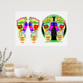 reflexologische voetkaart poster (Keuken)