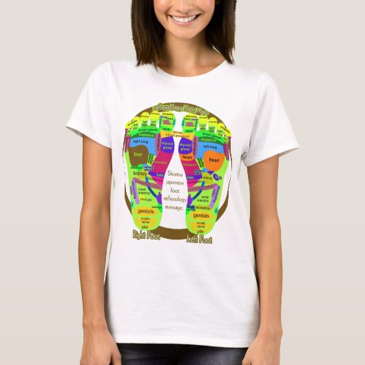 reflexologische voetkaart t-shirt (Voorkant)