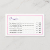 Reflexologist Price Visitekaartjes (Achterkant)