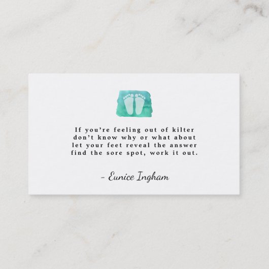 Reflexologist visitekaartje reflexoloog podiatrist (Achterkant)