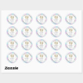 Reflexology Baby Feet Gold Holograph White Ronde Sticker (Vel)