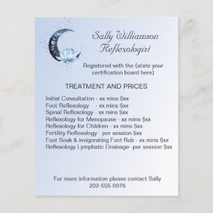 Reflexology Blue Lotus Flower Business Marketing Flyer