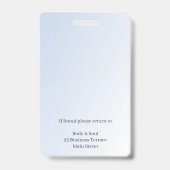 Reflexology Blue Lotus Flower Moon Business Badge (Back)