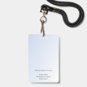 Reflexology Blue Lotus Flower Moon Business Badge (Back with Lanyard)