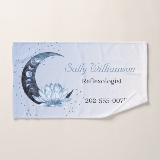 Reflexology Blue Lotus Flower Moon Handdoek (Handdoek)