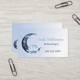 Reflexology Blue Lotus Flower Moon Visitekaartje