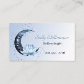 Reflexology Blue Lotus Flower Moon Visitekaartje (Voorkant)