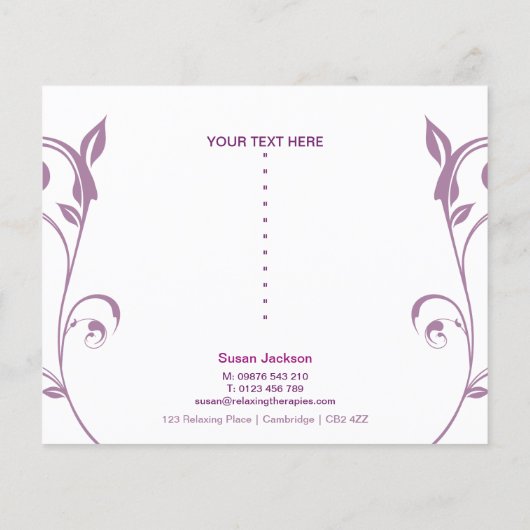 Reflexology Flyer (Achterkant)