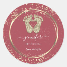 Reflexology Heart Feet Roos Gold Confetti