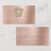 Reflexology Massage Therapist Feet Pink Rose Gold Visitekaartje (Voorkant / Achterkant)