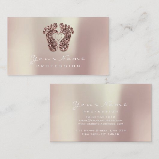 Reflexology Massage Therapist Glitter Roos Copper Visitekaartje (Voorkant / Achterkant)