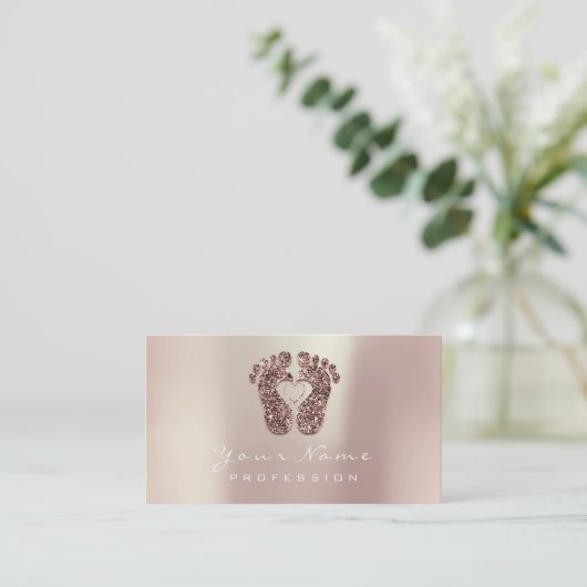 Reflexology Massage Therapist Glitter Roos Copper Visitekaartje (Staand voorkant)